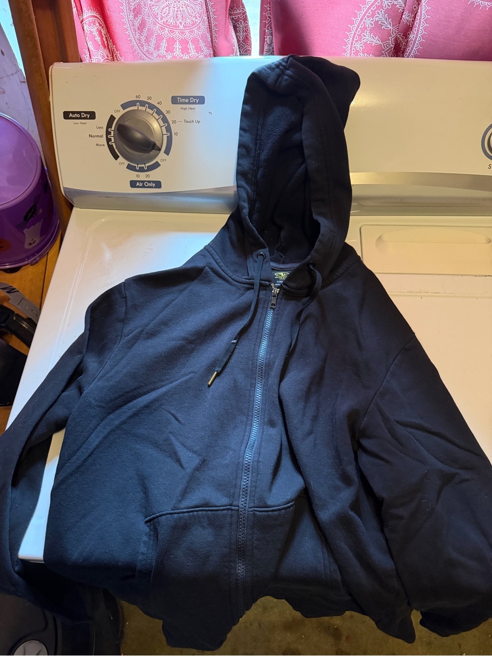 Athletic Works Black Full-Zip Hooded Sweatshirt